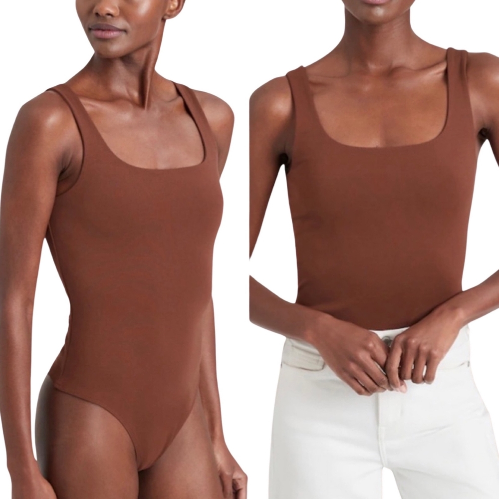 SCOOP-NECK THONG BODYSUIT